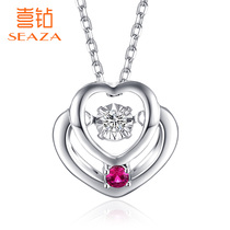 Diamond necklace womens single Diamond White 18K gold Smart series fashion ruby pendant fashion birthday gift