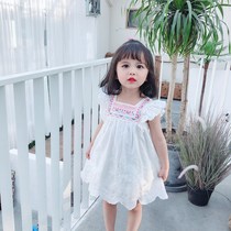 Baby girl ruffle embroidered dress 3 foreign style 2021 girls doll dress 5 vest skirt summer dress one year old