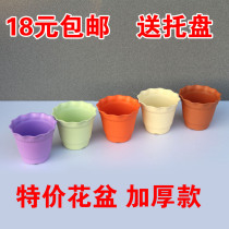 Wave lace relief lotus pot imitation ceramic green rosette succulent plant new PP resin plastic flower pot delivery tray
