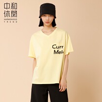 Zhonghe casual womens top print short sleeve loose straight casual cotton T-shirt summer new CMTDC2619