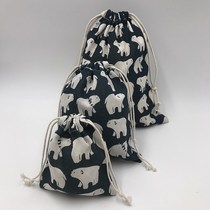 Jute blowing bag hotel air tube sleeve hair dryer storage bag flannel cotton bag drawstring pocket drawstring