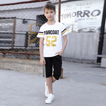 Boy cotton set 2020 childrens clothing summer dress middle child Korean childrens short sleeve shorts casual handsome two-piece set