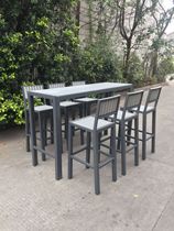 Outdoor plastic wood bar bar chair balcony bar bar chair high stool high table combination new