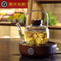 Taiwan Yilong heat-resistant glass kettle Filter tea kettle Thermometer Temperature-sensitive kettle Electric ceramic stove special tea maker