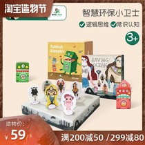 Green Dragon Island garbage classification trash can Childrens net Red toy card Kindergarten environmental protection early education game Parent-child