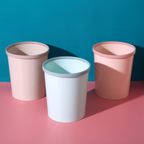 Nordic press ring trash can simple home living room bedroom kitchen bathroom creative trash can large wastebasket