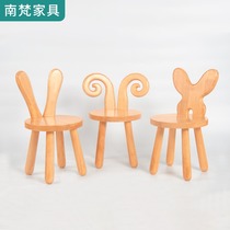 full solid wood children small stool cartoon fashion creative baby small bench home short stool Nordic animal small round stool