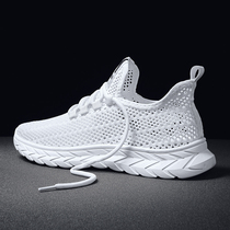 Mens shoes 2021 new summer breathable mesh panel shoes casual hollow mesh white sports thin white tide shoes