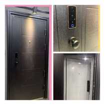 Two-color class A security door with integrated automatic fingerprint lock