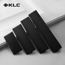 KLC black drawer cabinet Wardrobe door long handle Flat bevel anti-collision handle Solid widened furniture handle