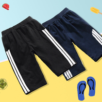 Childrens sports pants boys shorts summer pants cotton thin casual middle pants in big children Capri pants wear tide