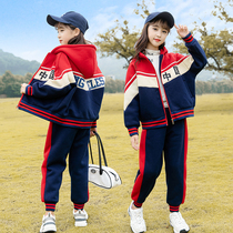 女童夹棉加厚中国套装2022秋冬新款中大儿童韩版网红气质两件套潮