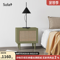 SHUFAN Shuvan Nordic vine art bed head cabinet bedroom single door minimalist storage bed head cabinet designer small cabinet