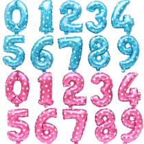 Medium and large 32-inch digital aluminum film pink blue balloon wedding wedding room birthday party decoration 0-9