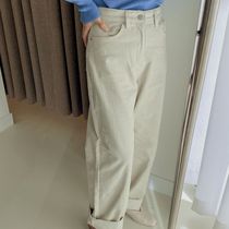 Click on the spot = Joo Korea Classic 100 lap straight cylinder loose pure cotton long pants D