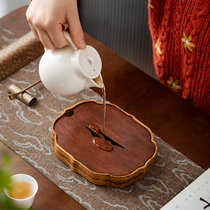 Heavy bamboo pot bearing dry bubble tray tea tray ebony solid wood tea set teapot small tray savings water Tea Table tea ceremony accessories