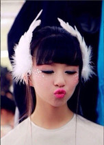 Ballet Swan Lake headdress small colorful flag with white feather headdress stage performance wings hairclip hair accessories