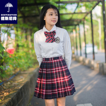 jk uniform skirt full set of female college style student clothes Class clothes Teacher pleated skirt suit Games opening genuine summer