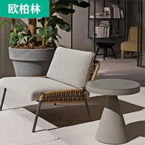 Balcony Nordic Single Rattan Chair Sofa Tea Table Combined Patio Garden Simple waterproof table and chairs Top casual table and chairs