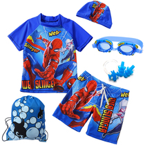 Boy split swimsuit set 20 years new Spider-Man Wang Team America Captain Superman Animation Childrens Swimsuit
