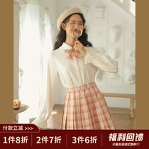 linjou Lingjiu JK uniform pleated skirt orthodox college style student uniform skirt skirt 2022 spring and autumn short skirt