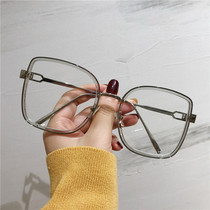 Glasses female Korean version of tide big frame big face thin can be equipped with degree myopia ins flat lens Net red plain eye frame