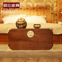 Shunxin carved camphor wood box camphor wood box Large clothes box Wedding box Calligraphy and painting collection box Camphor wood box Household