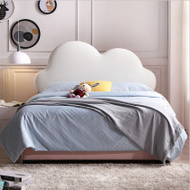 Leather Art Bed Children Princess Bed White Leather Bed small family Type 1 2 beds Modern minimalist 1 5 Single 1 8 m Double beds