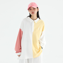 PCMY Ding Cheng Xin Song Yasuan Tongan POLO shirt Long sleeves T-shirt Pink Hip Hop Loose Lovers Clothing Casual Day Ensemble