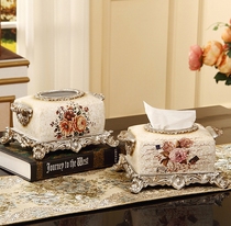 European resin tissue box Luxury creative home decoration Living room decoration napkin box Carved paper box