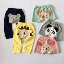 Japanese thousand childrens clothing Cotton pp pants spring and autumn hair ring big butt pants mens and womens baby coil long pants-1