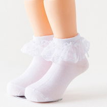 Girls lace socks Spring and Autumn childrens socks Latin White princess socks Dance mesh baby lace socks 5 pairs