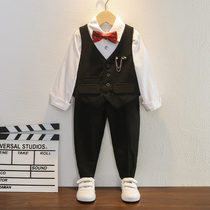 Boy gown suit 2022 Childrens spring and autumn waistcoat A suit boy handsome piano to host Inn Wind Out of service