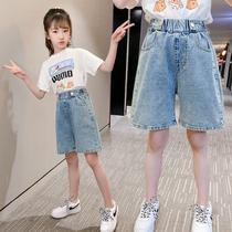 6 Girl Jeans Shorts 2020 Summer New CUHK Child Casual Pants Loose 12 Year Old Girl 50% Pants Tide 8