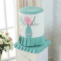 Zun embroidery water dispenser cover Simple modern household mineral water dust cover Fabric vertical bucket two-piece set