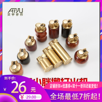 Zorro Kerosene Lighter Boutique Red Wood Pure Copper Mini-Style Grinding Wheel Retro Wood Shell Boyfriend Custom Gift