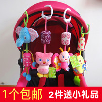 Newborn wind chimes Baby stroller pendant cartoon animal bed bell ornaments baby rattle plush cloth toy
