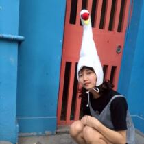 Shaking sound The same cute big white goose headgear ins net red cartoon funny hat event party props