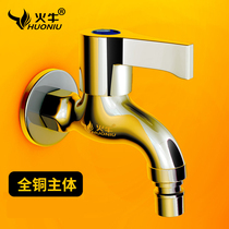 Huoniu automatic washing machine faucet Single cold household extended quick open mop pool faucet All copper body