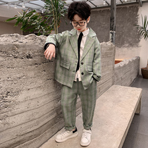 Boys suit autumn childrens suit handsome two-piece Korean version of the middle-aged boy spring and autumn 2021 new childrens clothing