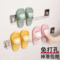 Stainless steel bathroom Slipper rack non-perforated wall-mounted toilet after entering the door storage artifact toilet put shoes