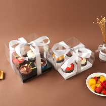 Transparent Muffin cup cake box 24612 grid PET wooden bran cup Flame topper cup box baking packaging