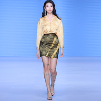 MAGGIE MA Ma Qian New products printed ladies shirt lace splicing Y2K half dress fashion suit 358S428B