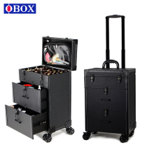 OBOX Triple Layer Cabinet Retro Makeup Case Professionaldresser Textured Embroidered Medecor Beautiful Hair Multifunction Toolbox Drag Box