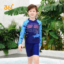 361 degree childrens swimsuit Boys split middle and large boys Boys teenagers long-sleeved sunscreen student professional swimming wear