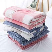 Washed cotton summer cool quilt Good product pure cotton plaid striped summer quilt single double machine washable air-conditioning quilt unprinted quilt core