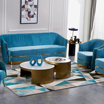 Italian light luxury marble countertop coffee table living room home combination stainless steel creative round coffee table low table