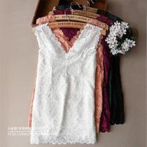 Special (v-collar) mesh wide shoulder strap lace female slim Mordale bottoming vest camisole wearing top