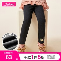 Desa girl leggings 2021 Winter wear new children plus velvet thick warm fashion casual baby pants
