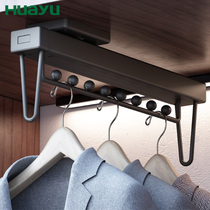 Painting Yu shallow wardrobe hanging rod telescopic vertical longitudinal storage rack Hook rack Top loading clothing through the crossbar hardware accessories